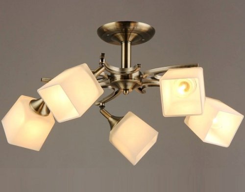 Люстра потолочная пятирожковая Мелодия Света  E27 Старая медь картинка 